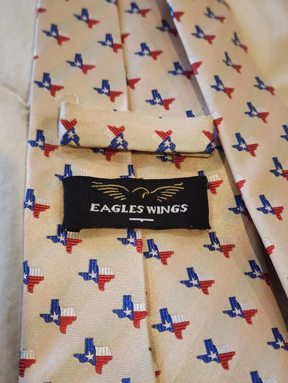 Mens Pure Silk Texas Pattern Neck Tie By Eagles Wings